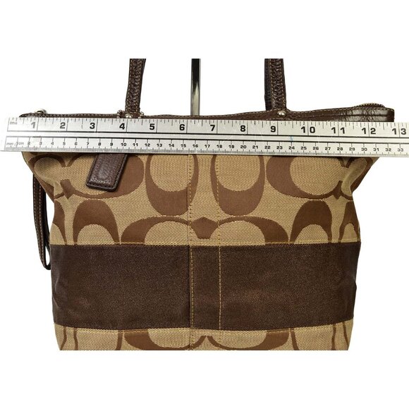 Vintage Coach Brown Monogram Jacquard Shoulder Bag/Purse D1053-F13548 - Picture 8 of 12